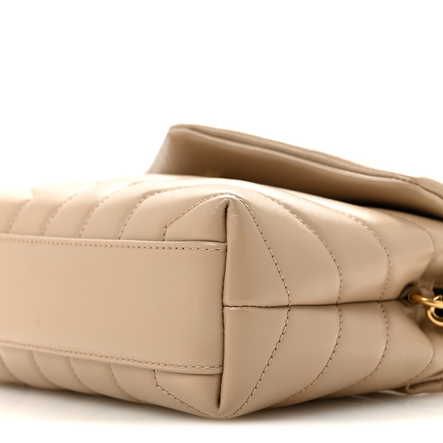 Saint Laurent Calfskin Y Quilted Monogram Toy Loulou Crossbody Bag Dark Beige 10 of 13