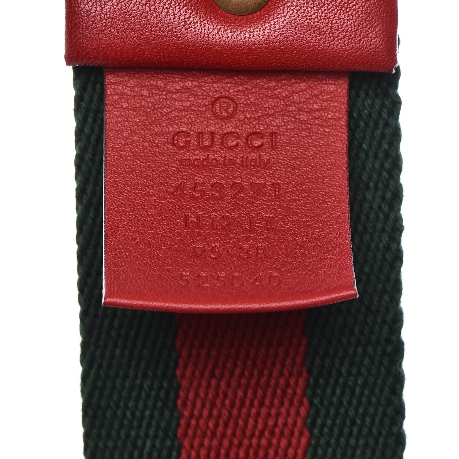 Gucci Web Feline D Ring Belt 95 38 Red Green 5 of 5