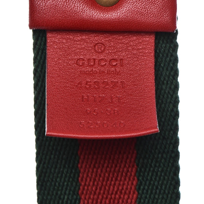 Gucci Web Feline D Ring Belt 95 38 Red Green 5 of 5