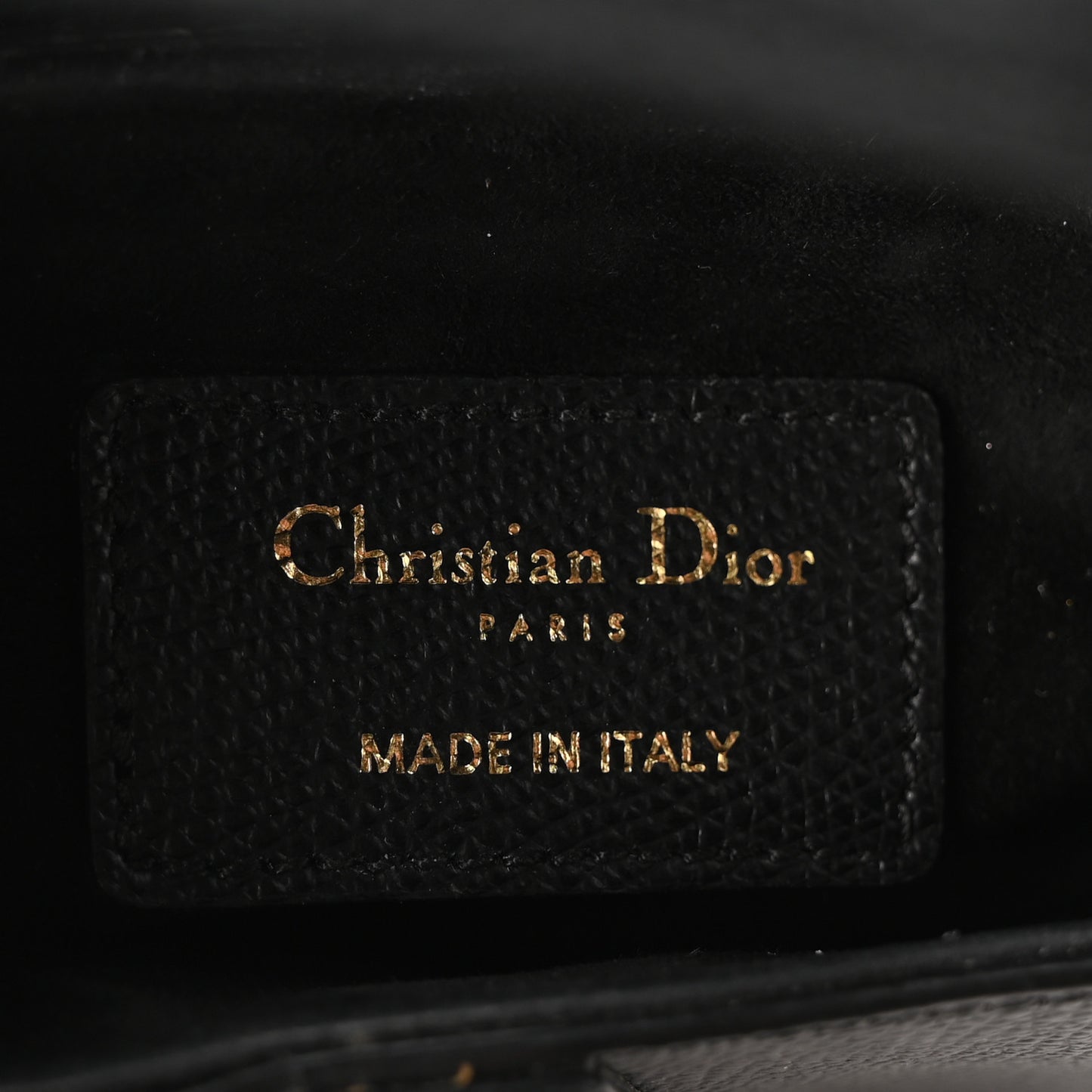 Grained Calfskin Mini Saddle Bag Black