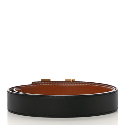 Hermes Box Chamonix 32mm Martelee H Belt 90 Black Gold 2 of 10