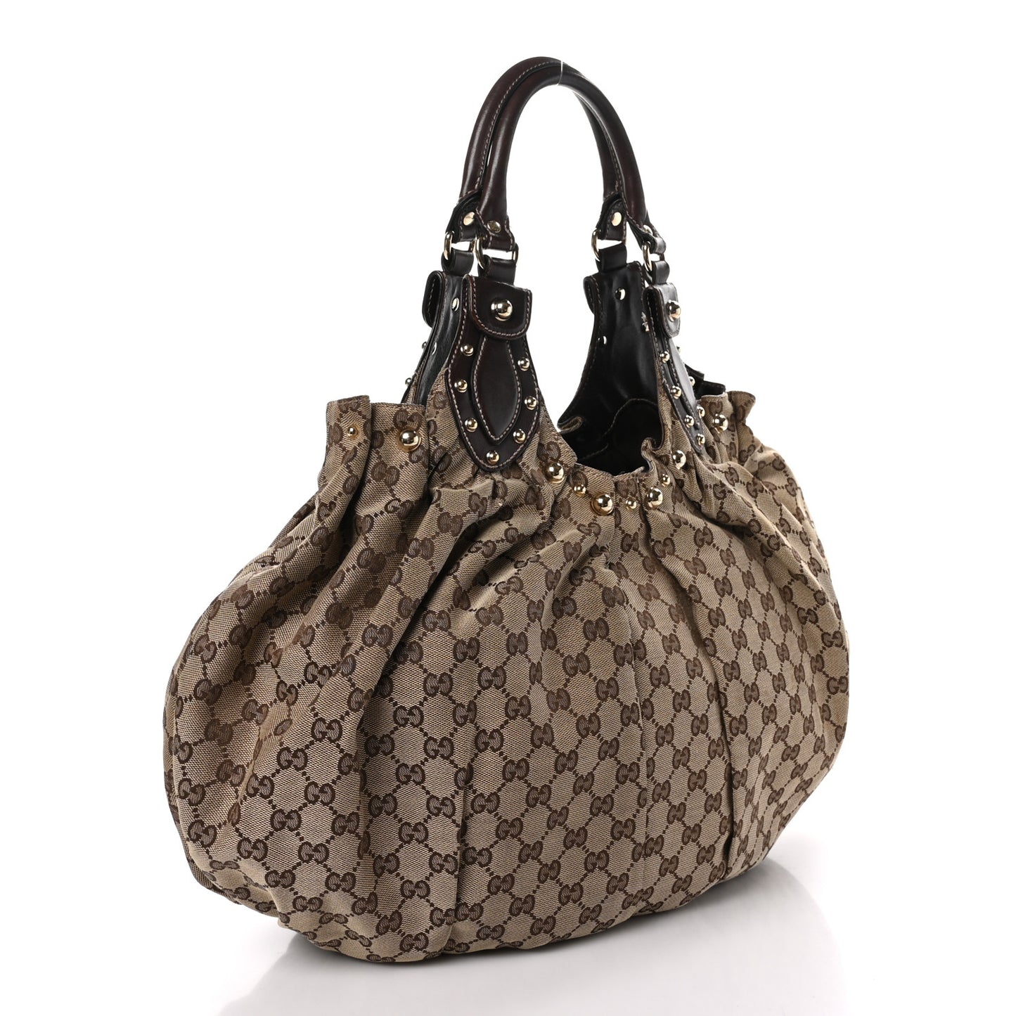Monogram Studded Pelham Tote Dark Brown