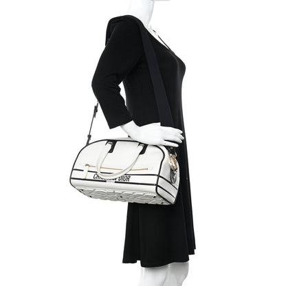 Christian Dior Calfskin Dior Vibe Zip Bowling Bag White 2 of 10