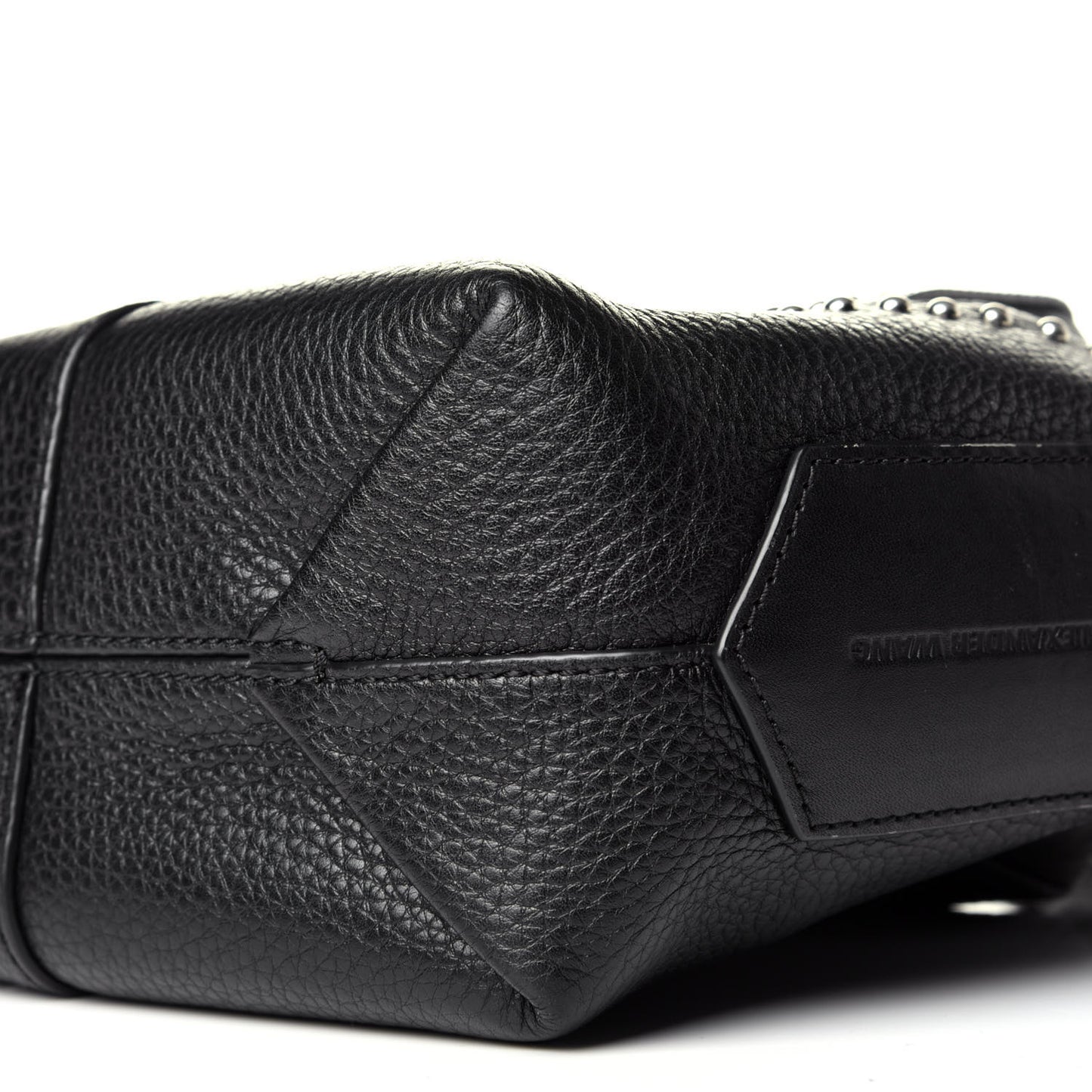 Pebbled Calfskin Studded Small Emile Black