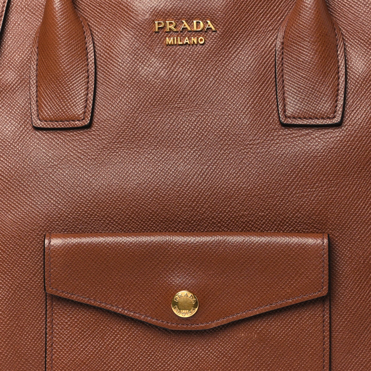 Saffiano Cuir Front Pocket Tote Palissandro