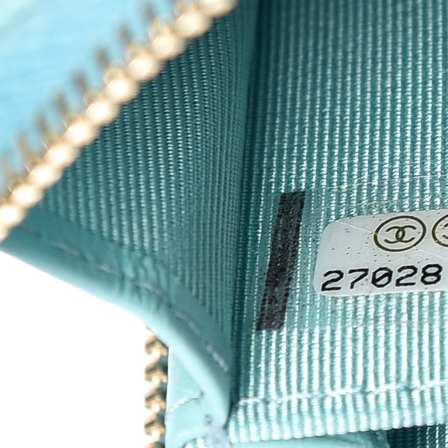 Caviar Quilted Zip Coin Purse Light Blue