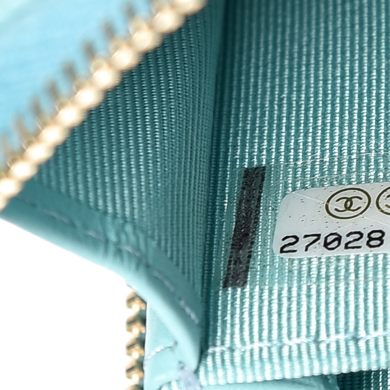 Chanel Caviar Quilted Zip Coin Purse Light Blue 7 of 8