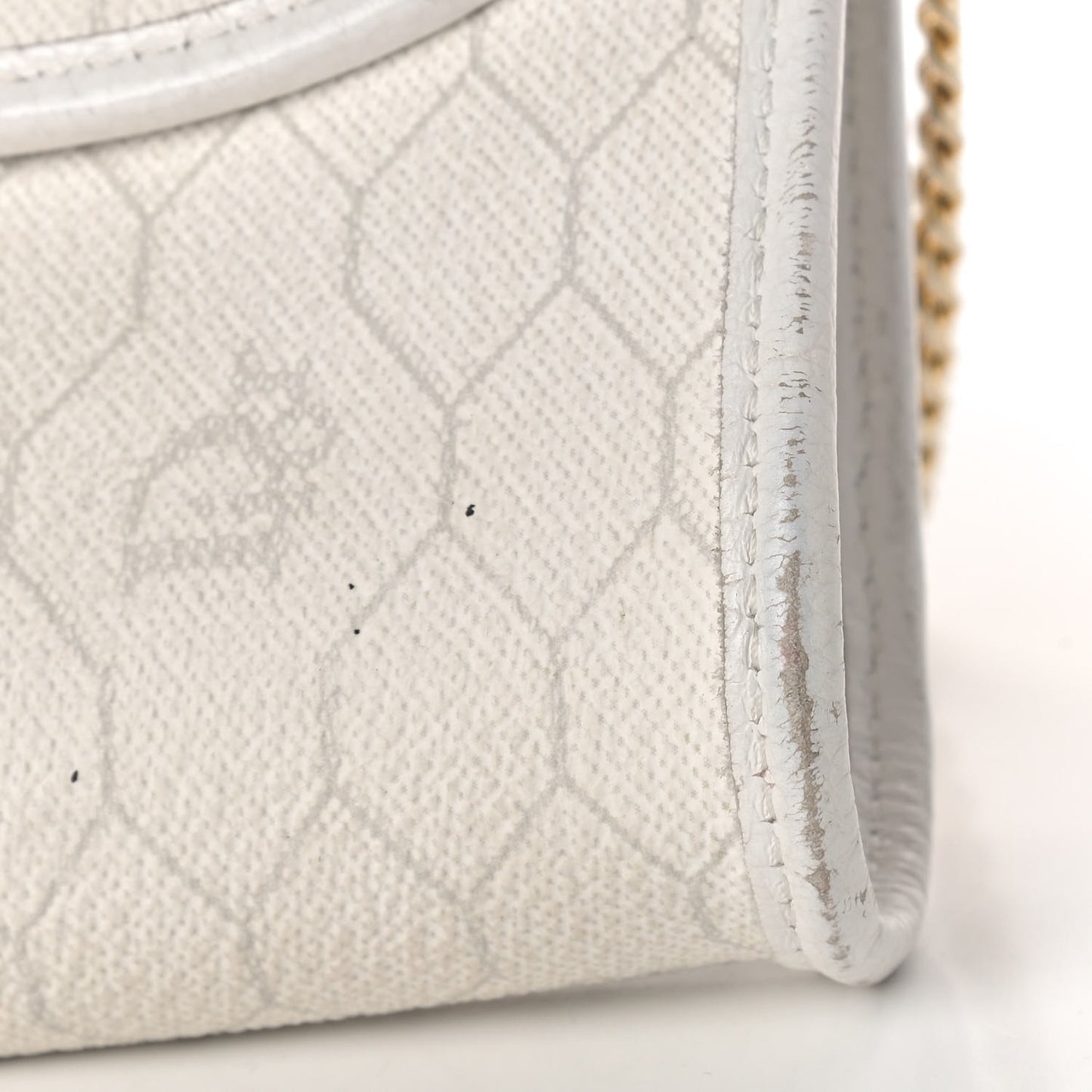 Monogram Chain Flap White