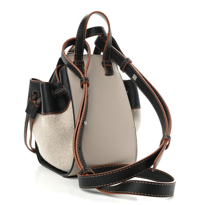 Loewe Calfskin Linen Mini Hammock Shoulder Bag Light Oat Black 3 of 10