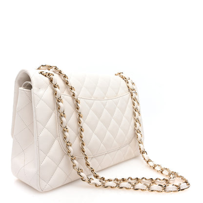 Chanel Caviar Quilted Jumbo Double Flap White 3 of 10
