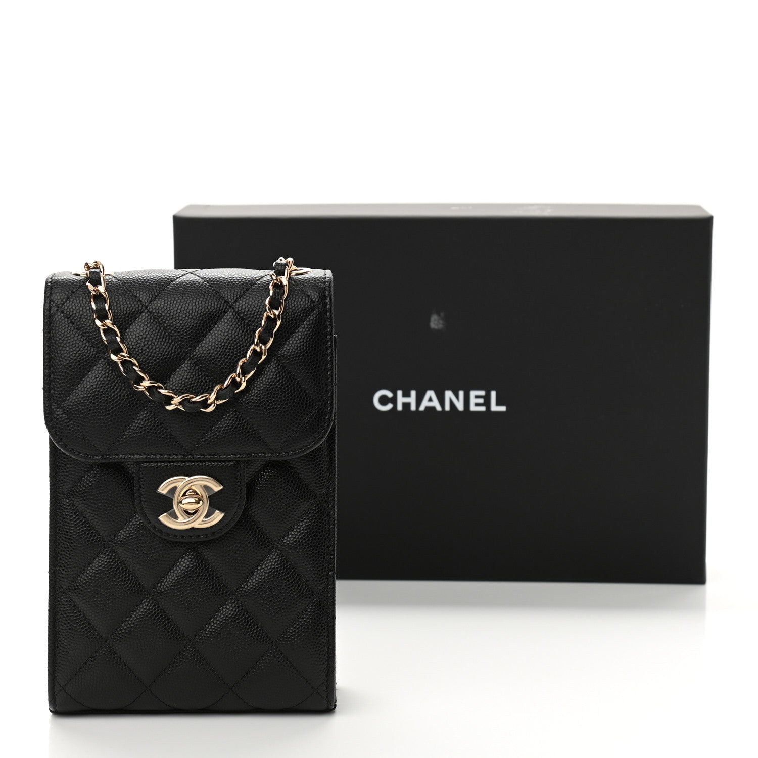 Chanel Caviar Quilted Classic Phone Holder Black 12 of 12