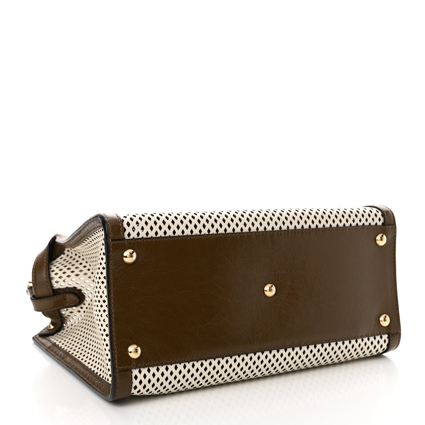 Vitello Liberty Glossy Lambskin Perforated Medium Peekaboo X-Lite White Ice Rust Maya