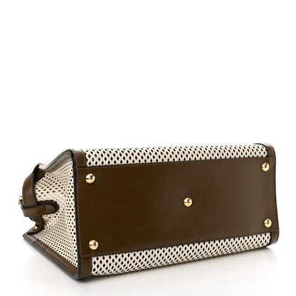 Fendi Vitello Liberty Glossy Lambskin Perforated Medium Peekaboo X-Lite White Ice Rust Maya 4 of 10