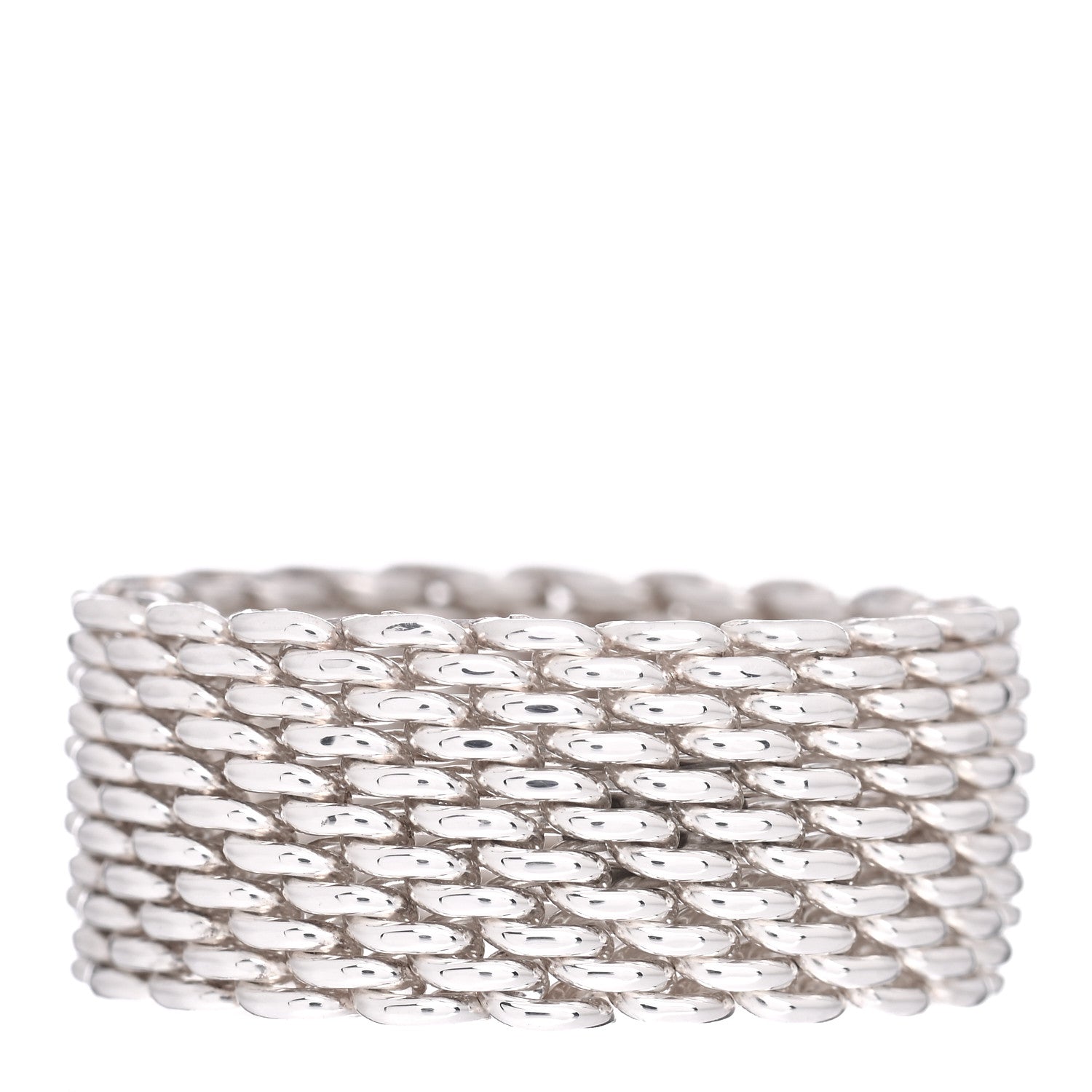 Tiffany Sterling Silver Somerset Mesh Ring 54 7 3 of 4