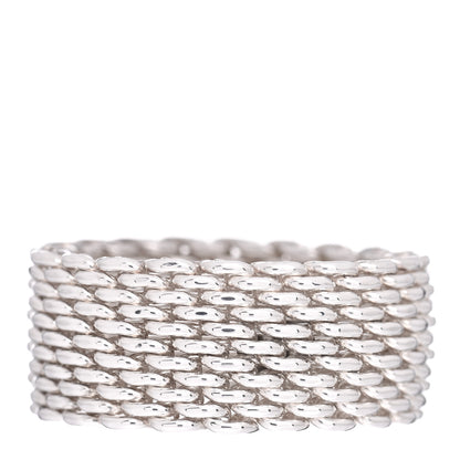 Tiffany Sterling Silver Somerset Mesh Ring 54 7 3 of 4