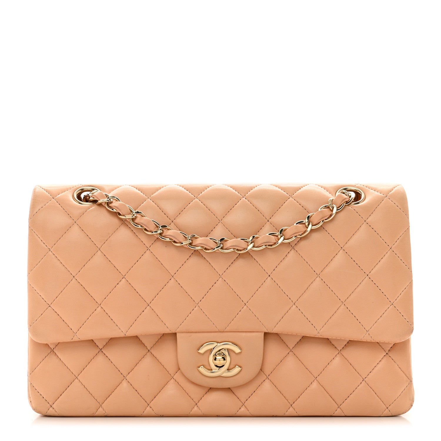 Chanel Lambskin Quilted Medium Double Flap Light Orange 1 of 13