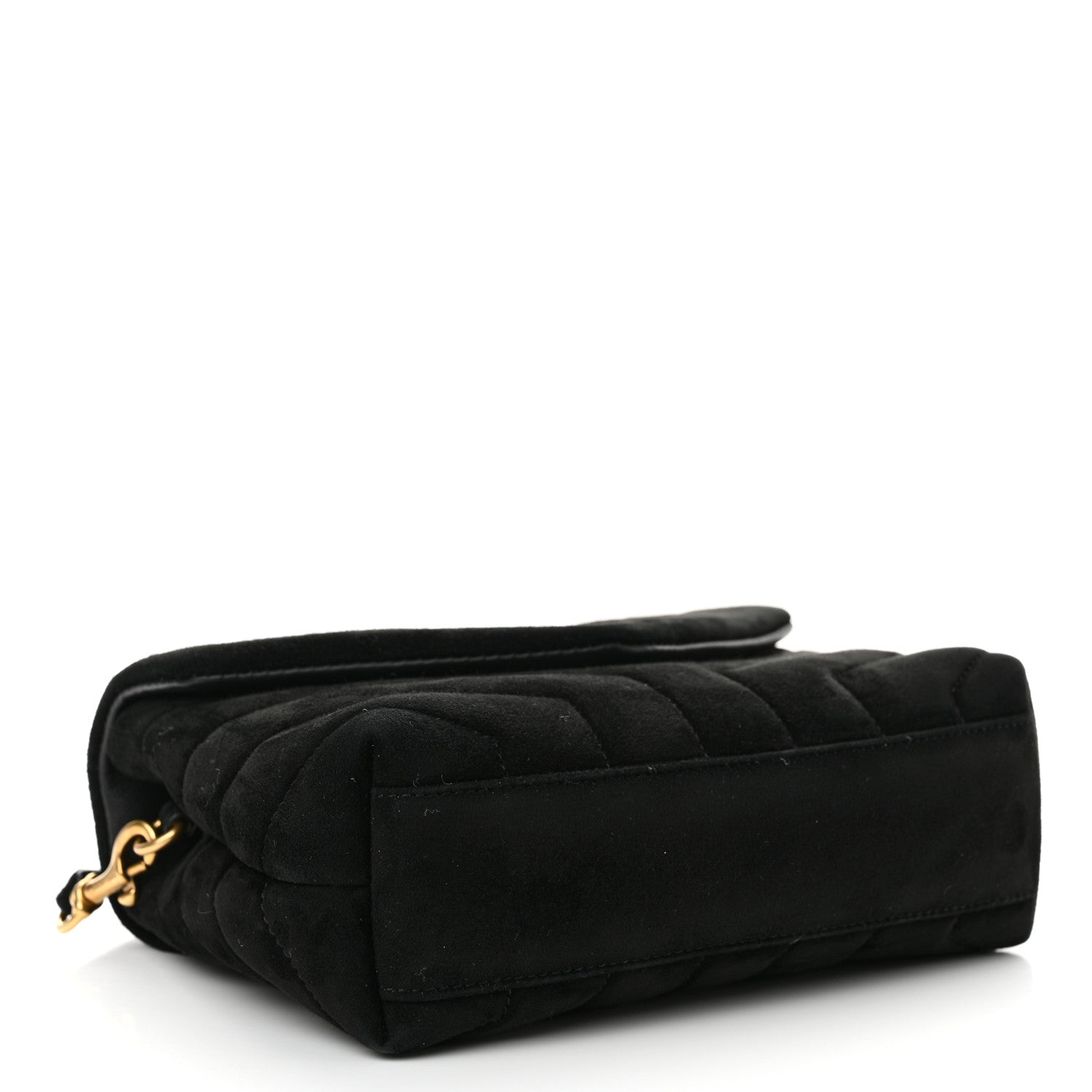 Saint Laurent Suede Y Quilted Monogram Toy Loulou Crossbody Bag Black 4 of 12
