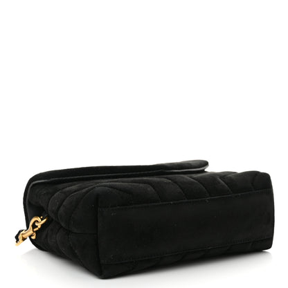 Saint Laurent Suede Y Quilted Monogram Toy Loulou Crossbody Bag Black 4 of 12