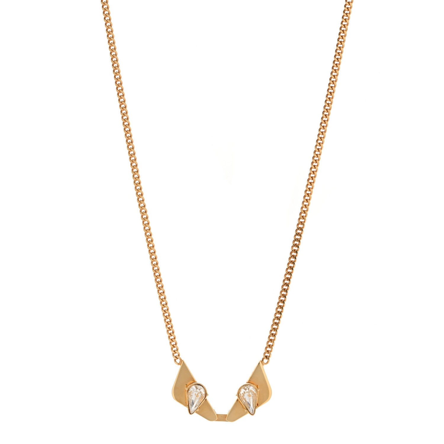 Fendi Metal Monster Eye Necklace Gold 1 of 6