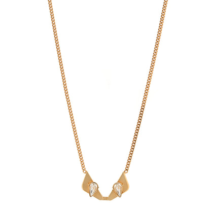 Fendi Metal Monster Eye Necklace Gold 1 of 6