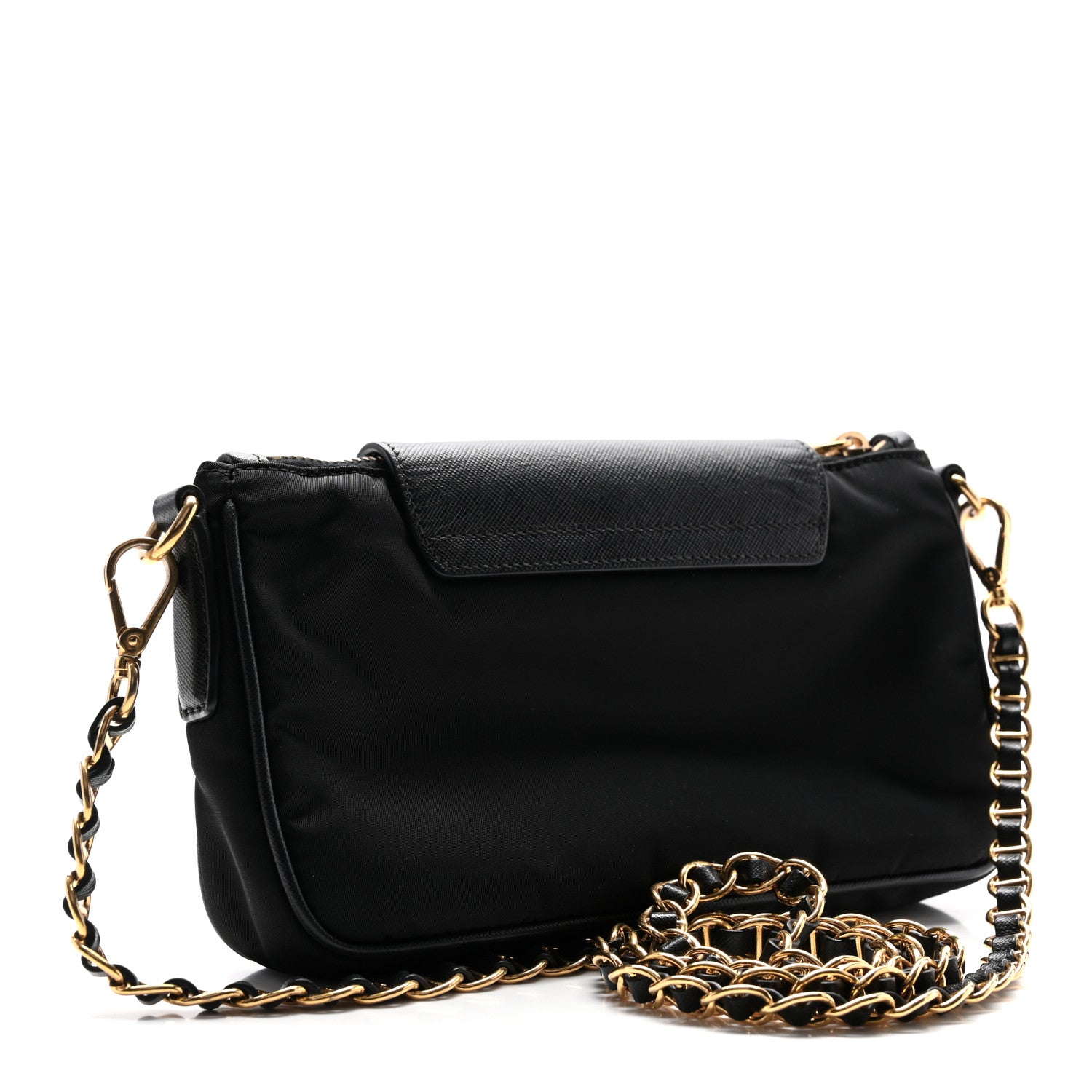 Prada Tessuto Nylon Saffiano Crossbody Bag Black 1818422