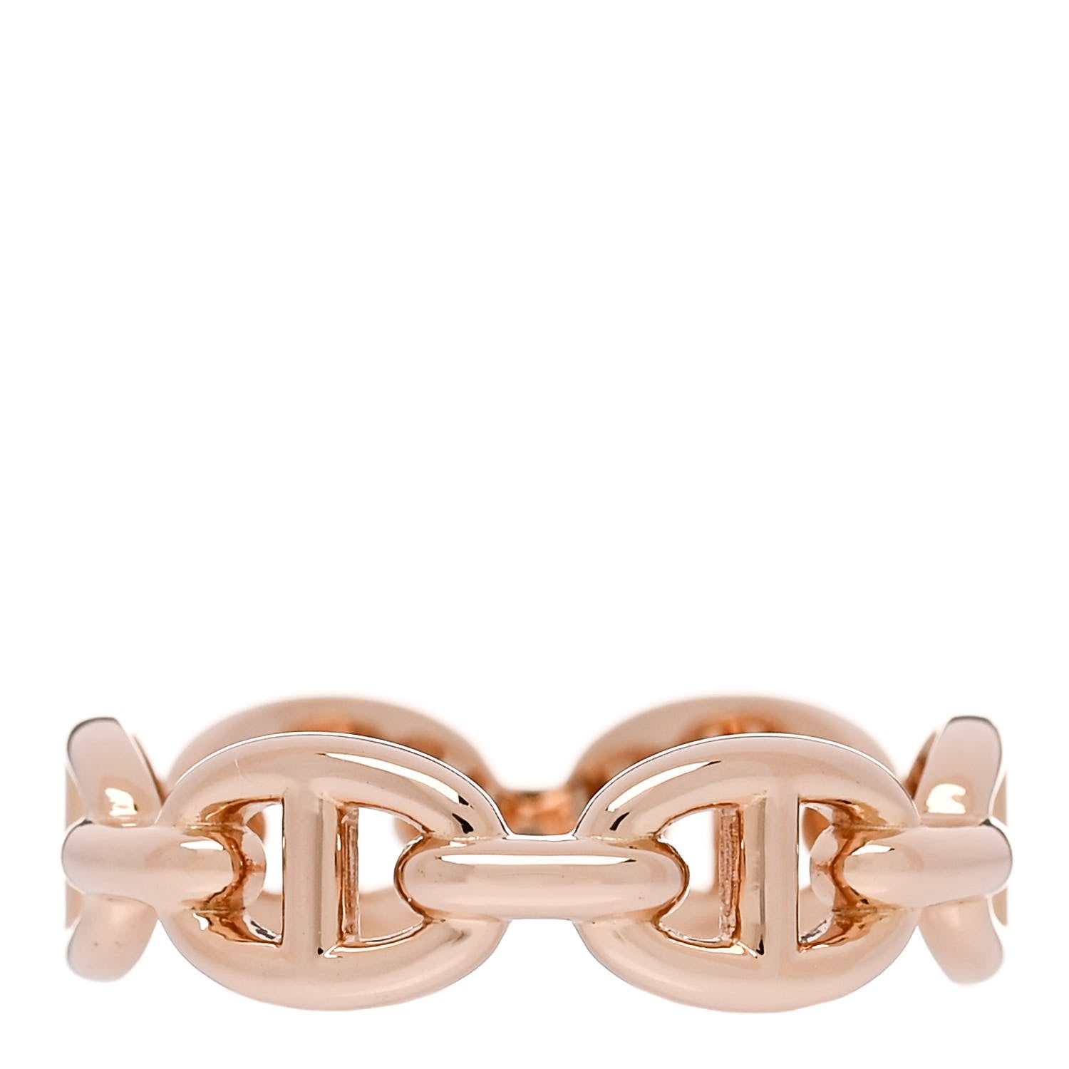 Hermes 18K Rose Gold PM Chaine d'Ancre Enchainee Ring 52 6 3 of 7