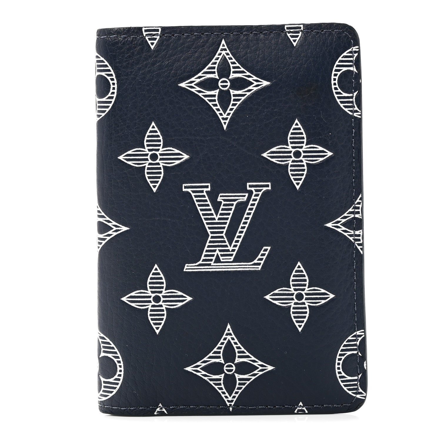 Louis Vuitton Calfskin Monogram Shadow Pocket Organizer Navy Blue White 1 of 7