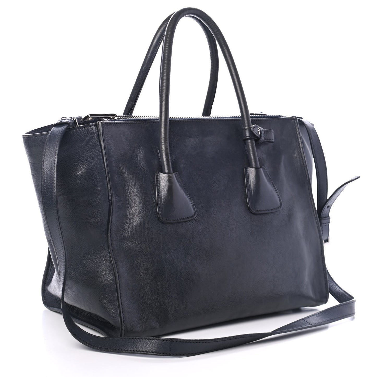 Glace Calf Twin Pocket Tote Denim