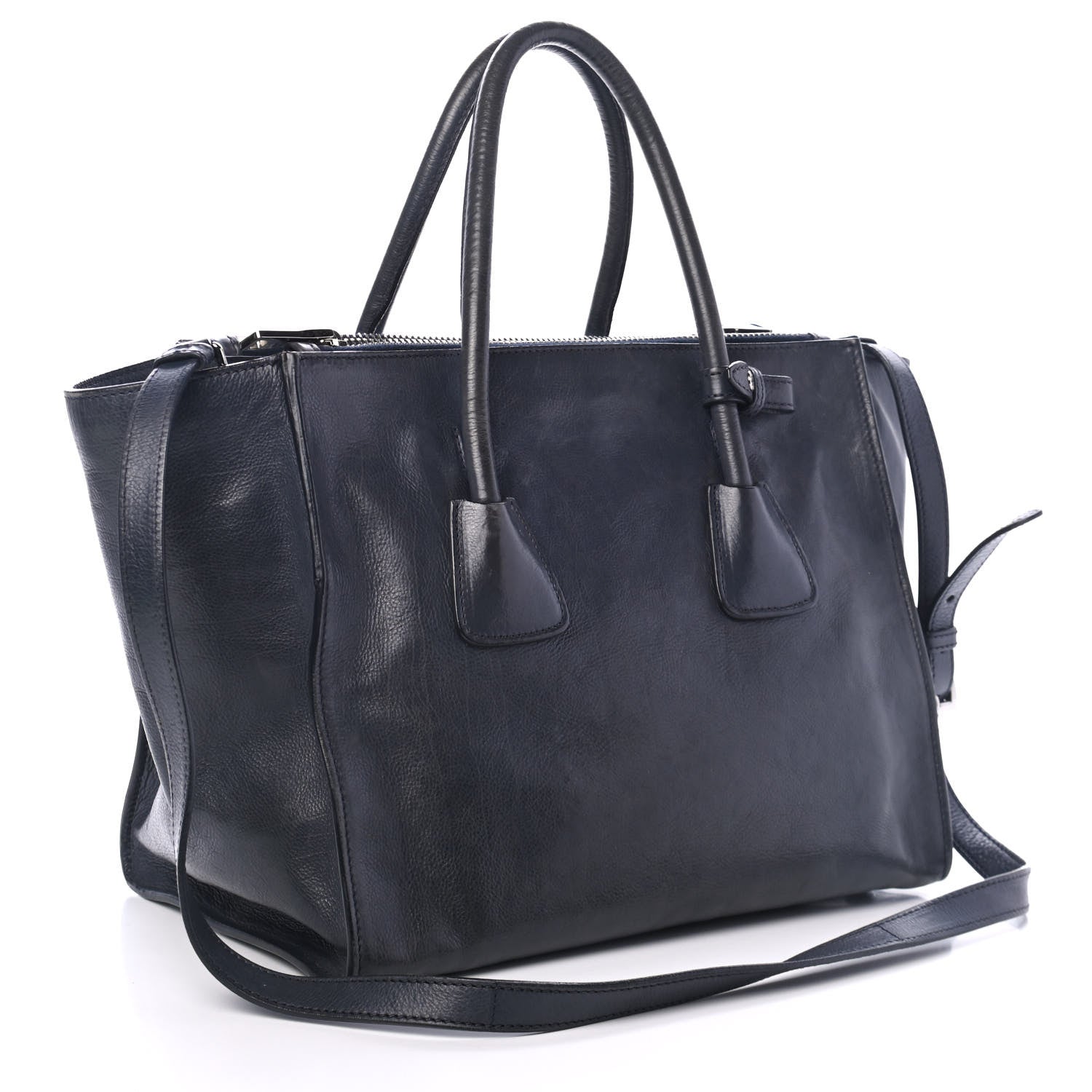 Prada Glace Calf Twin Pocket Tote Denim 2 of 4