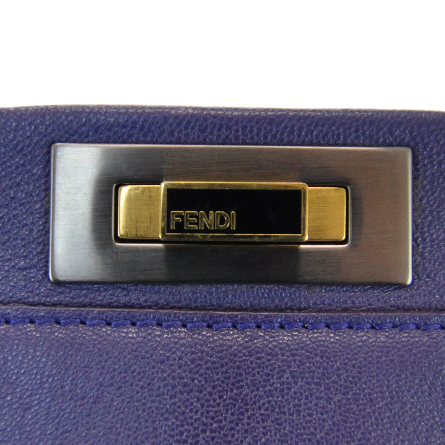 Fendi Goatskin Zucca Large Peekaboo Iconic Satchel Purple 5 of 8