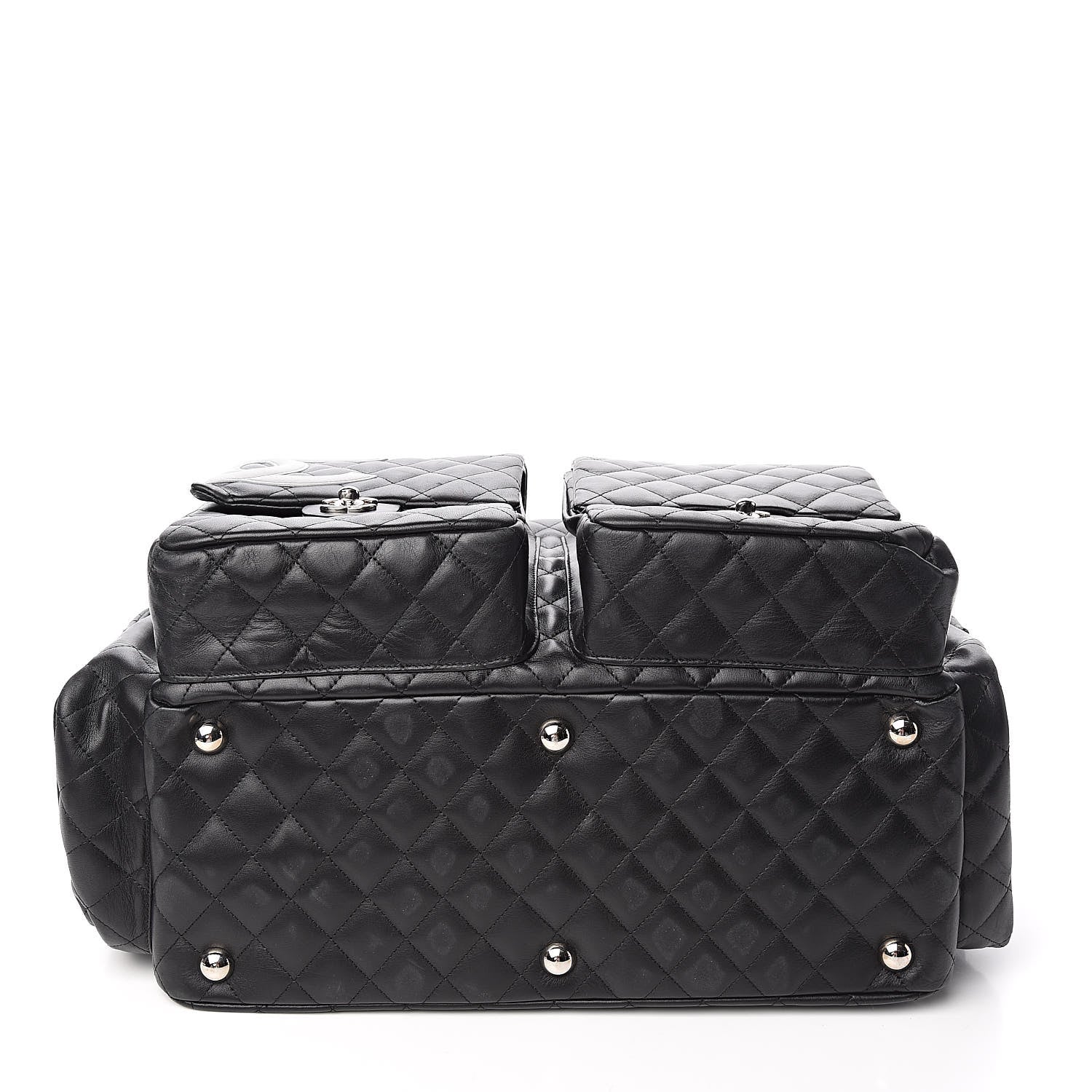 Chanel Calfskin Quilted XL Cambon Multipocket Reporter Black White 10 of 18