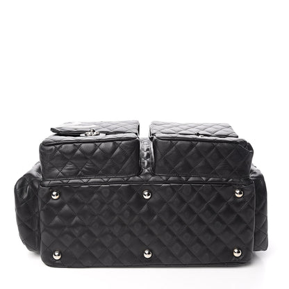 Chanel Calfskin Quilted XL Cambon Multipocket Reporter Black White 10 of 18
