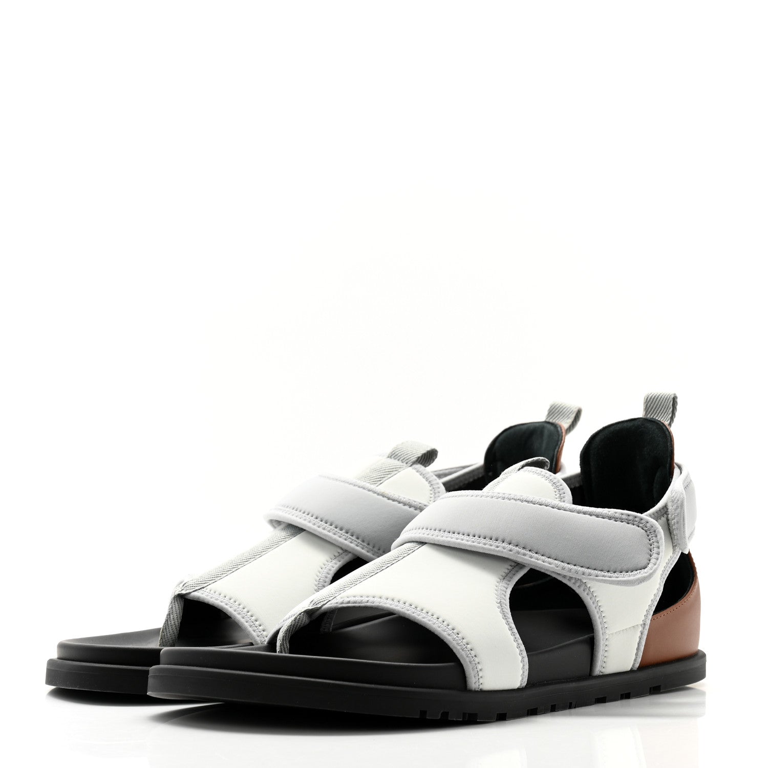 Hermes Neoprene Mens Giorno Sandals 42.5 Ivoire Pierre 3 of 9