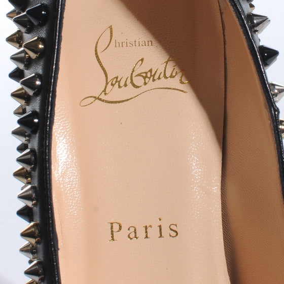 Calfskin Daffodile Mix Spikes 160 Pumps 39 Black
