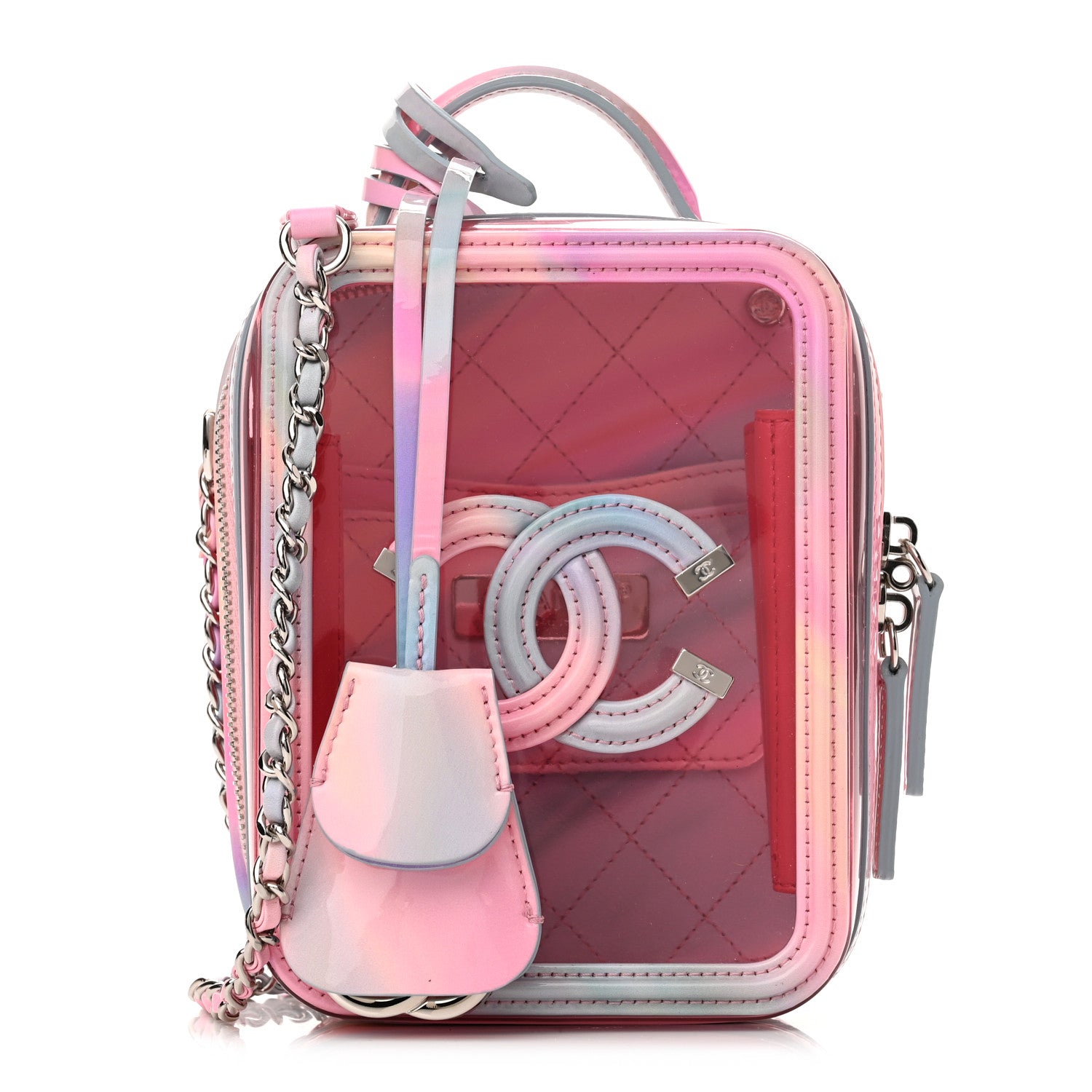 Chanel PVC Patent Calfskin Patent Lambskin Vertical Vanity Case Pink 1 of 10