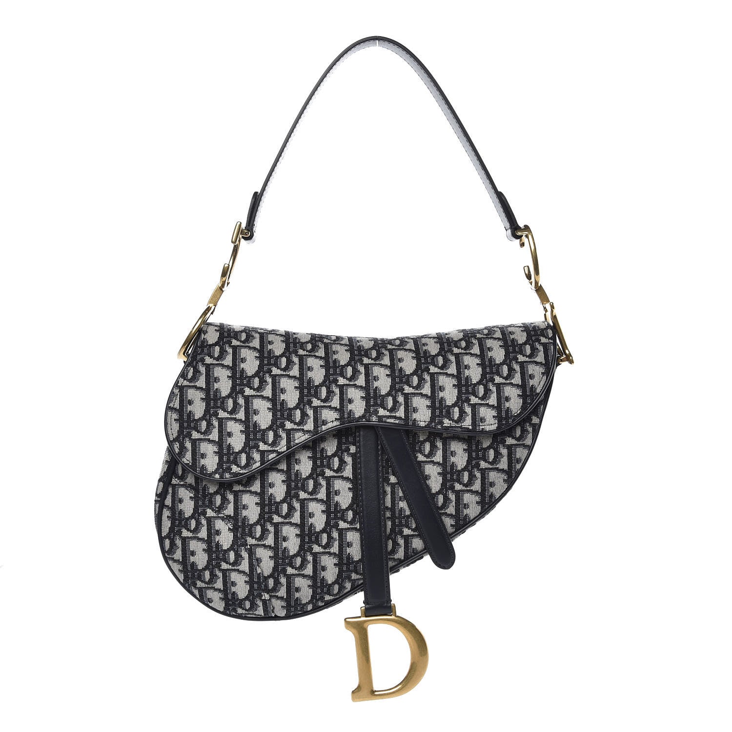 Christian Dior Oblique Saddle Bag Blue 1 of 8