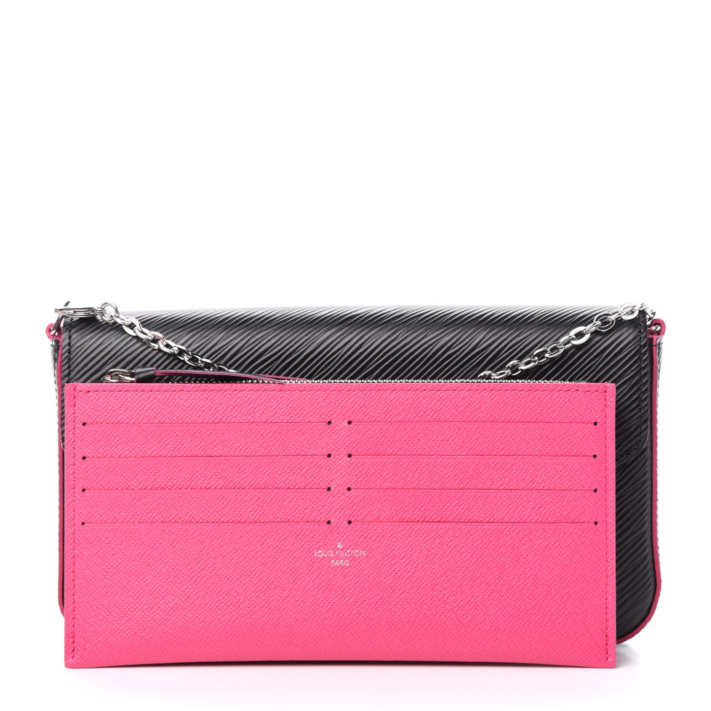 Epi Pochette Felicie Black Hot Pink