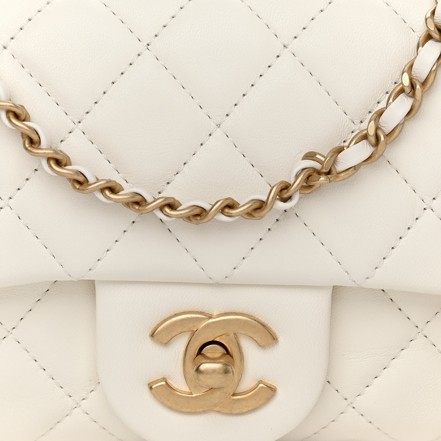 Chanel Lambskin Quilted Mini Rectangular Pearl Crush Flap White 8 of 11