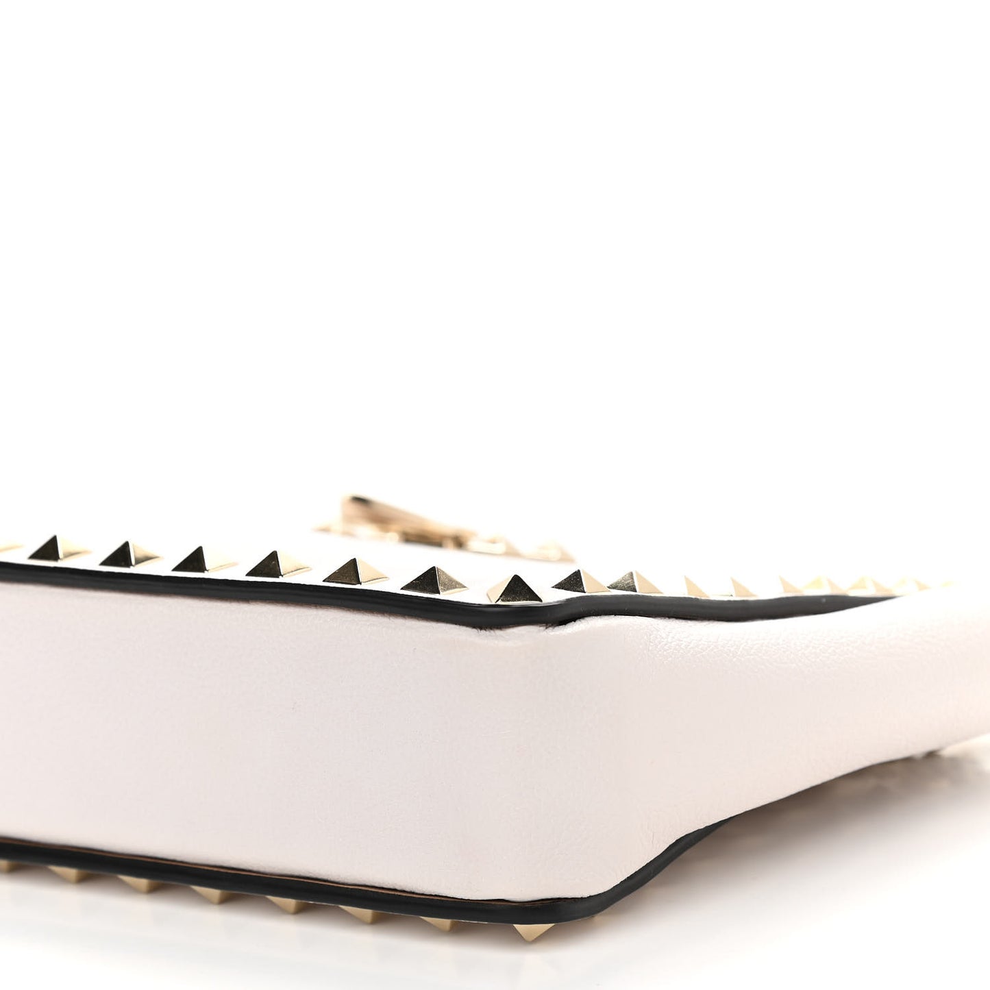 Vitello Rockstud Chain Clutch White