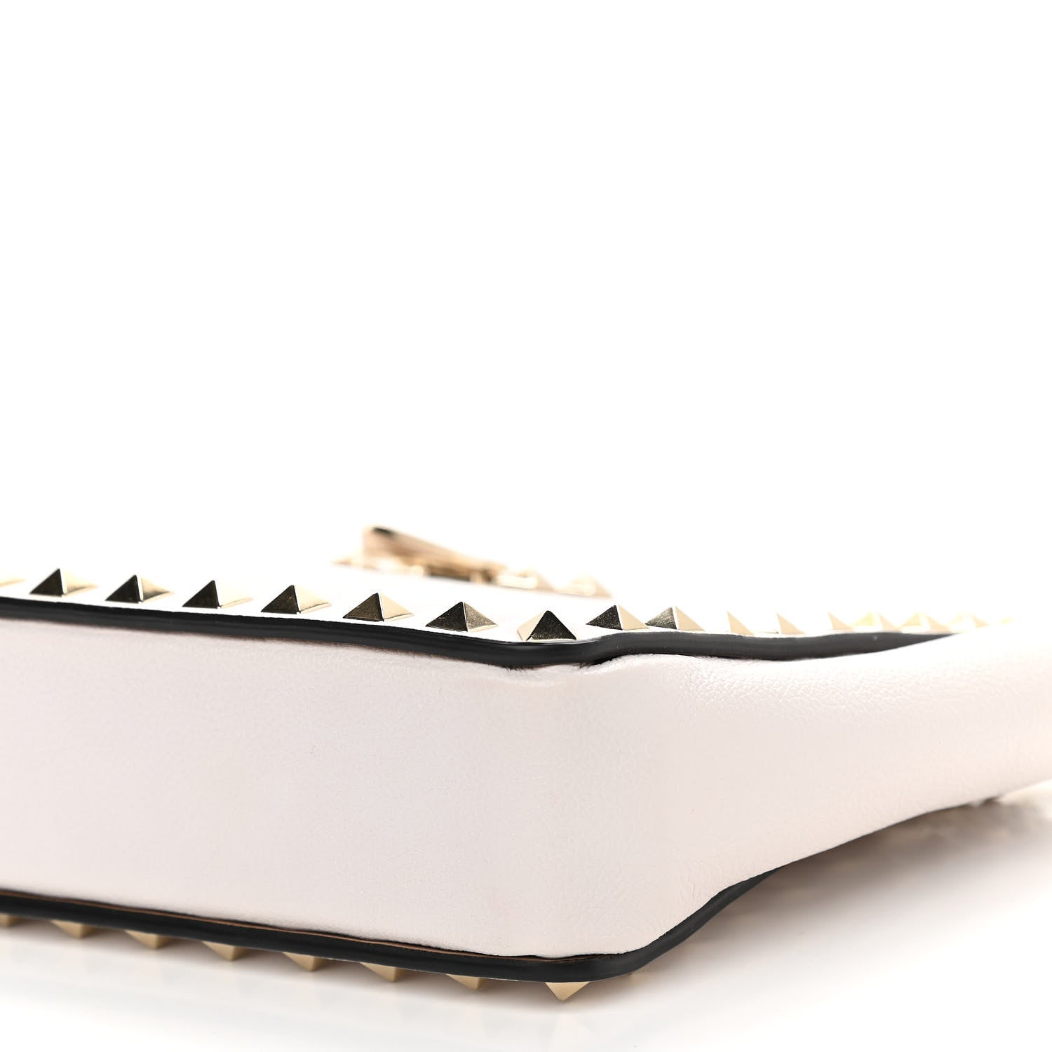 Valentino Garavani Vitello Rockstud Chain Clutch White 9 of 9