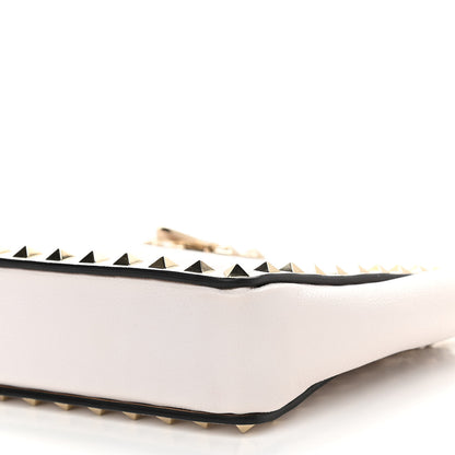 Valentino Garavani Vitello Rockstud Chain Clutch White 9 of 9