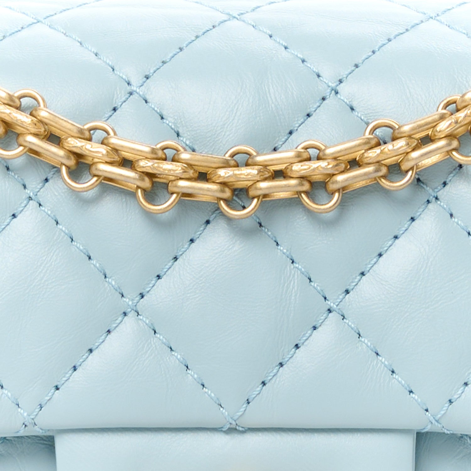 Chanel Aged Calfskin Quilted 2.55 Reissue Mini Flap Light Blue 9 of 12
