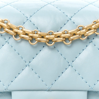 Chanel Aged Calfskin Quilted 2.55 Reissue Mini Flap Light Blue 9 of 12
