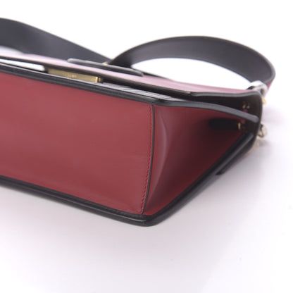 Fendi Vitello Century F is Fendi Bi-Color FF 1974 Embossed Kan I Shoulder Bag Fragola Maya Black 7 of 10