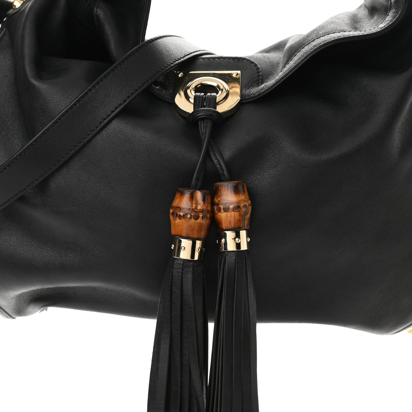 Calfskin Large Indy Top Handle Hobo Black