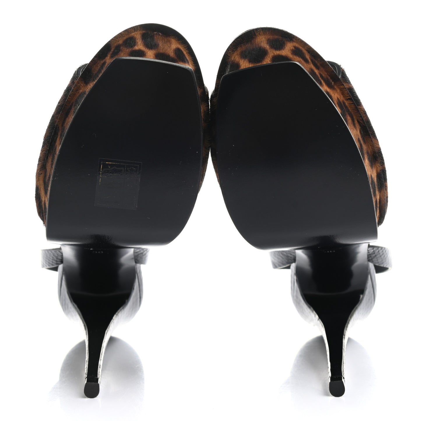 Pony Hair Leopard Print Tribute 105 Platform Sandals 39 Naturale