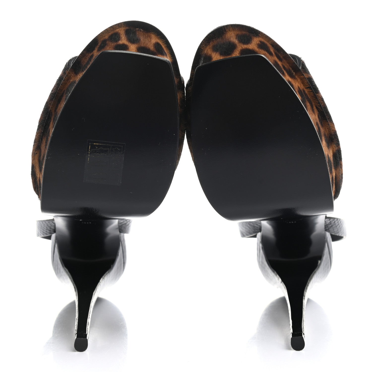 Saint Laurent Pony Hair Leopard Print Tribute 105 Platform Sandals 39 Naturale 5 of 9