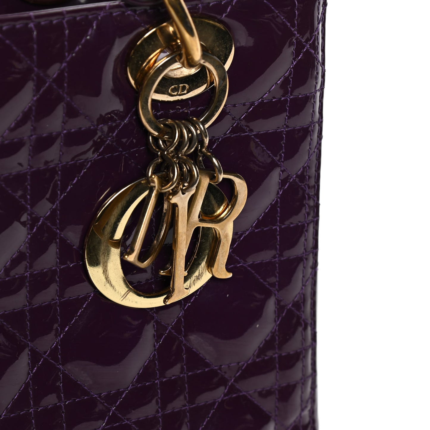 Patent Cannage Medium Lady Dior Purple