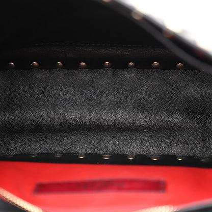 Valentino Garavani Lambskin VLTN Print Medium Rockstud Spike Shoulder Bag Black 5 of 11