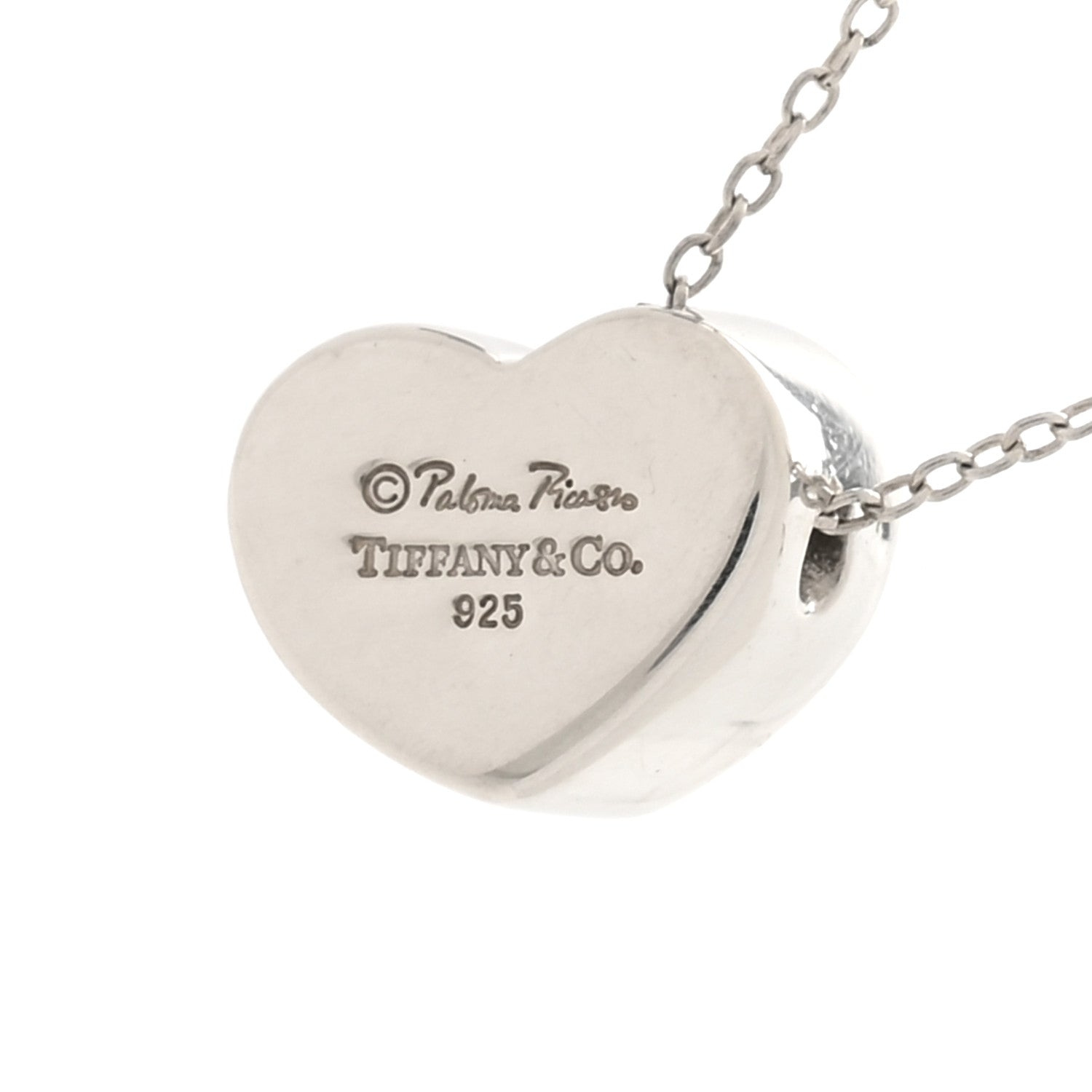 Tiffany Sterling Silver Diamond Paloma Picasso Modern Heart Necklace 6 of 6